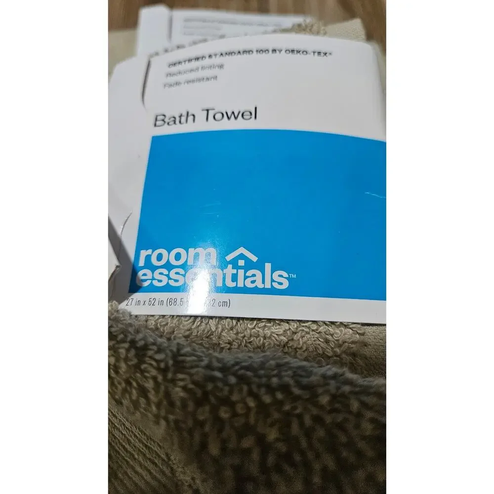 Room Essentials Bath Towels Set of 2 Tan Taupe OEKO-TEX Fade Resistant NWT